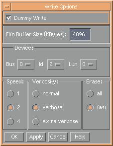 large view of CDwriter "write" Options