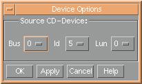Large View of CDwriter Device Options