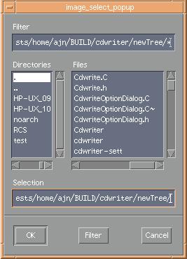Large view of CDwriter Image Select Options
